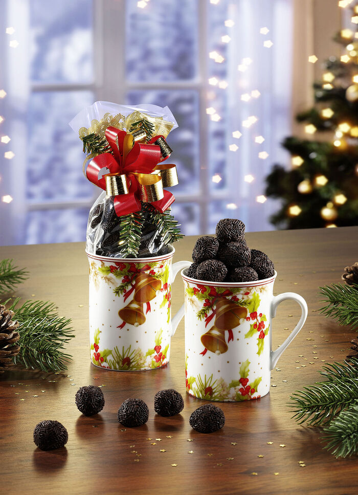 Porzellan-Tassen, 2er-Set, mit F&uuml;llung 