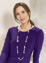 Halskette mit Amethyst und Rosenquarz 