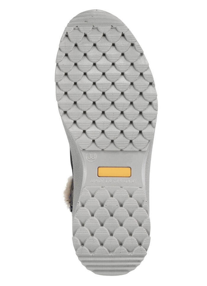 Schnür-Bootie aus genarbtem Rind-Nubukleder MARINE