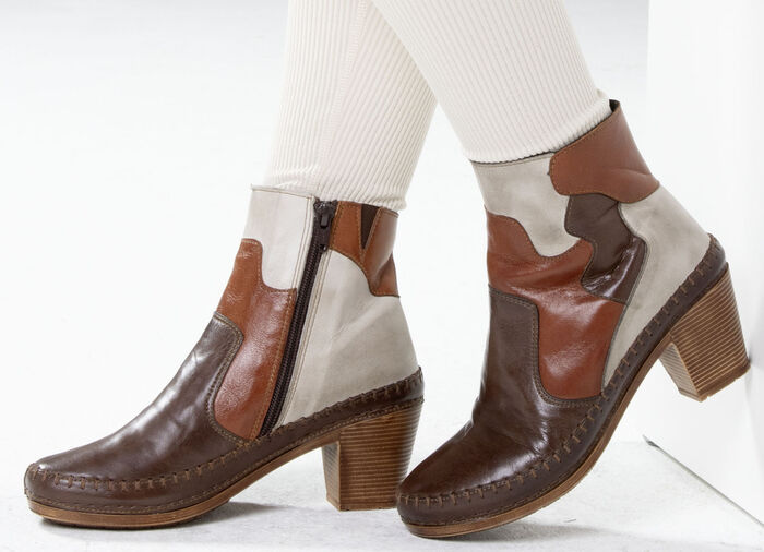 Gemini, modische Damen-Stiefeletten, Winterschuhe, Weite G, mit Reissverschluss BRAUN-KIESEL