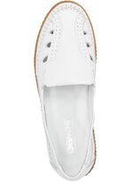 ELENA EDEN Slipper mit Knitterstruktur WEISS