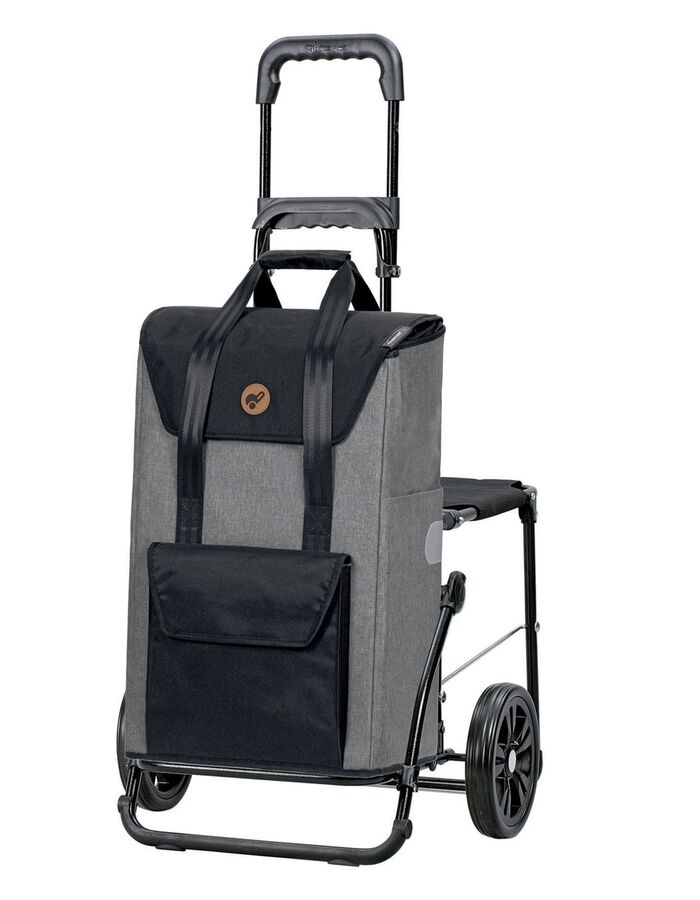Andersen Einkaufsroller mit Sitzm&ouml;glichkeit GRAU