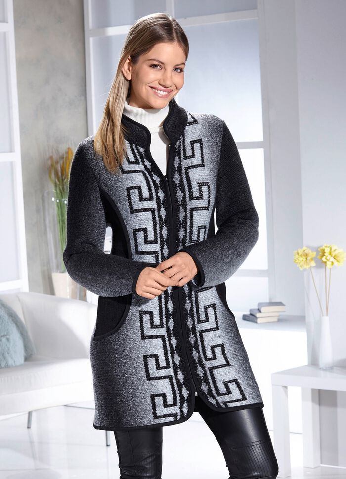 Longjacke mit Rei&szlig;verschlussleiste 