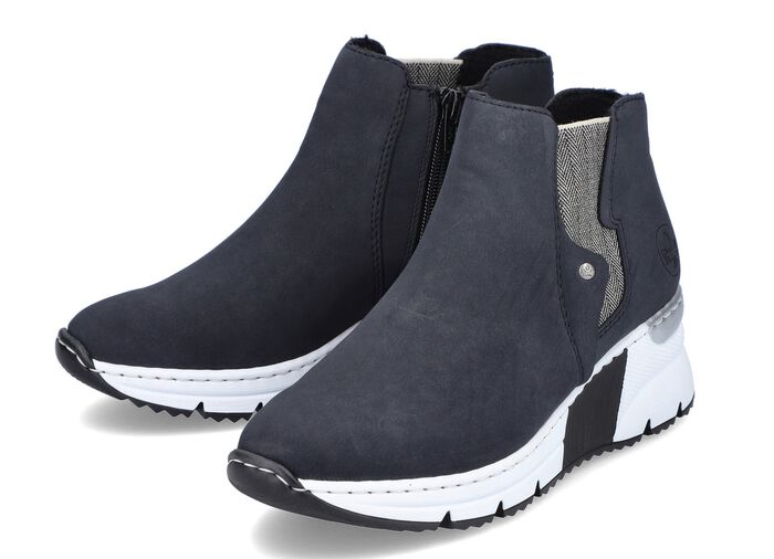 Rieker, modische Damen-Boots, Weite G, mit Reissverschluss DUNKELBLAU