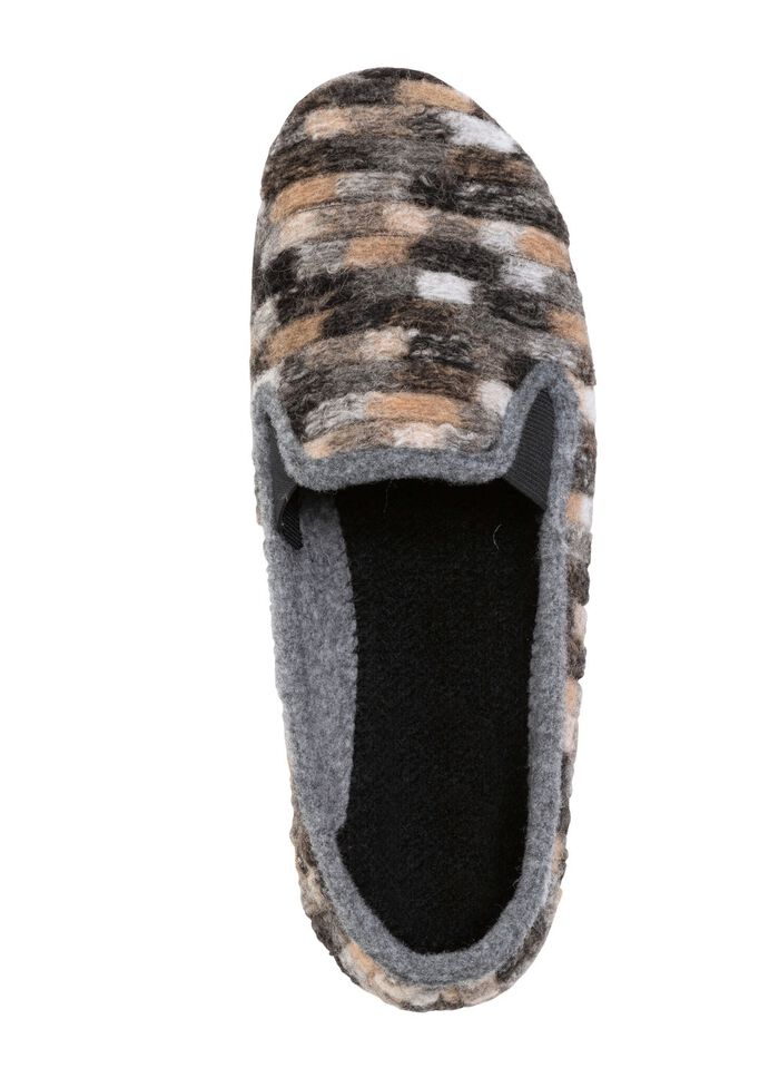 Hausschuh aus gemustertem Textilmaterial GRAU-MULTICOLOR