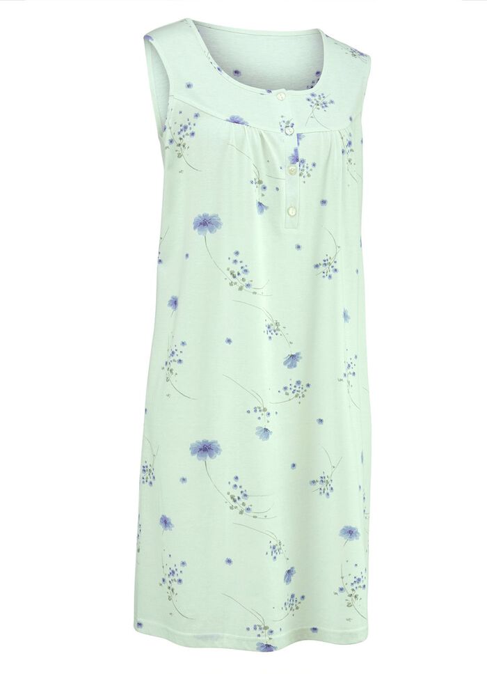 Zweierpack Nachthemden mit breiten Tr&auml;gern und Knopfleiste 