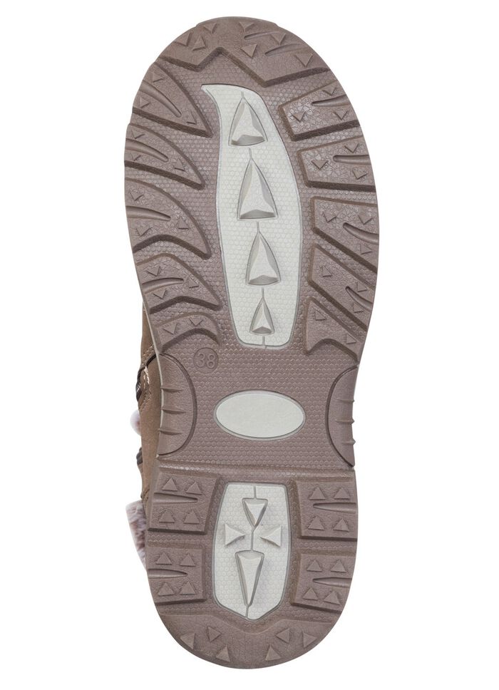 Gef&uuml;tterte Damen-Stiefel, Winterschuhe, mit Reissverschluss TAUPE