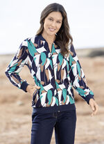 Shirtjacke mit durchgehendem Reissverschluss  