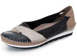 Gemini, klassische Damen-Slipper, Weite G, mit herausnehmbarem Fussbett SCHWARZ-TAUPE