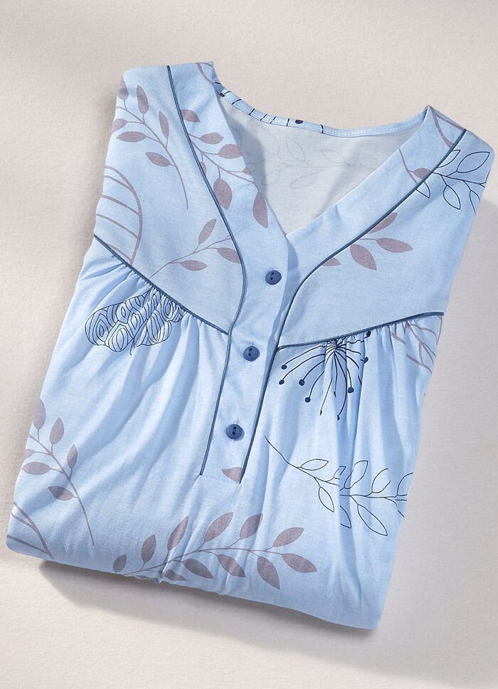 Zweierpack Nachthemden, 3/4 -langen &Auml;rmeln mit Knopfleiste 