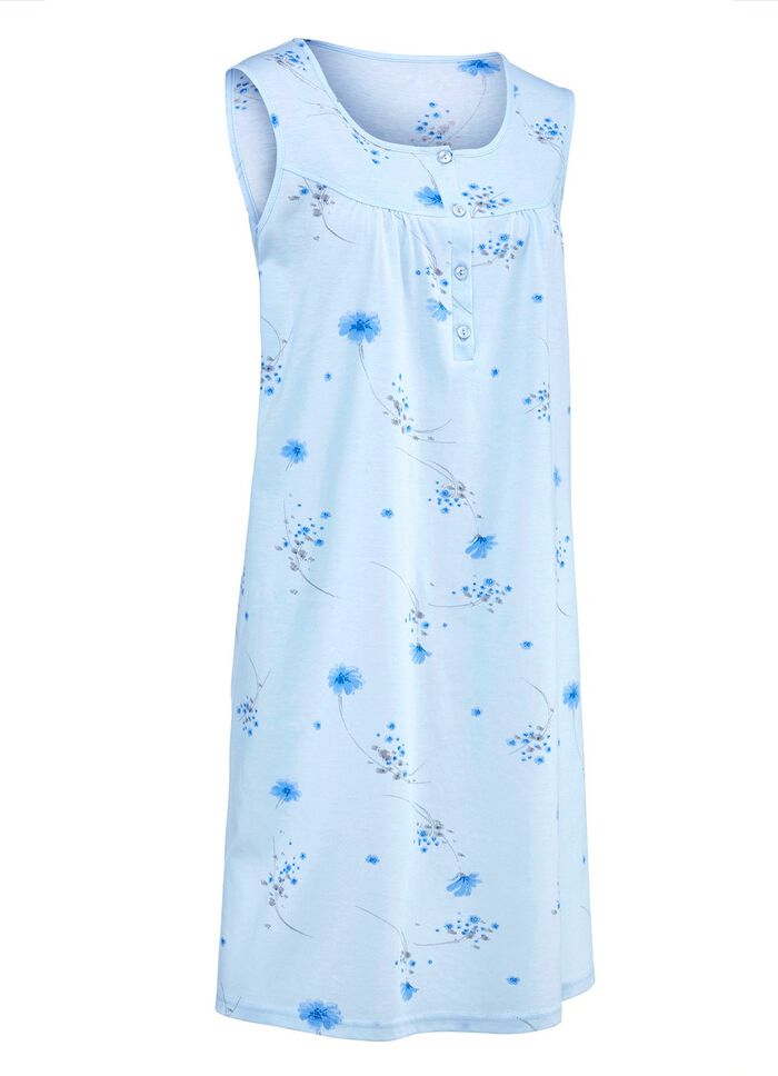 Zweierpack Nachthemden mit breiten Tr&auml;gern und Knopfleiste 