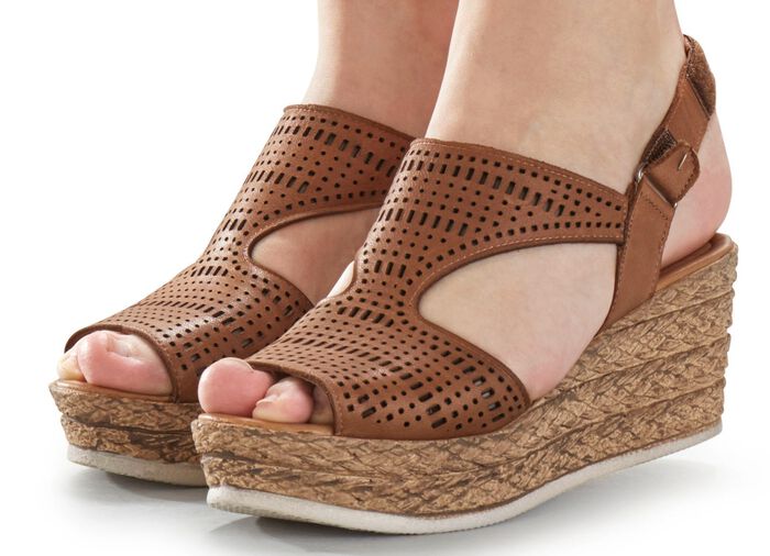 Andrea Conti Sandalette aus Nappaleder MARONE