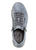 Waldläufer Schnürschuh aus weichem Veloursleder JEANSBLAU