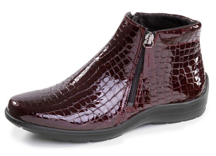 ELENA EDEN, komfortable Damen-Stiefeletten, Weite H, mit herausnehmbarem Fussbett BURGUND