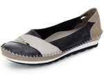 Gemini, klassische Damen-Slipper, Weite G, mit herausnehmbarem Fussbett SCHWARZ-TAUPE