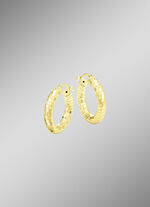 Facettierte Creolen aus vergoldetem Silber 