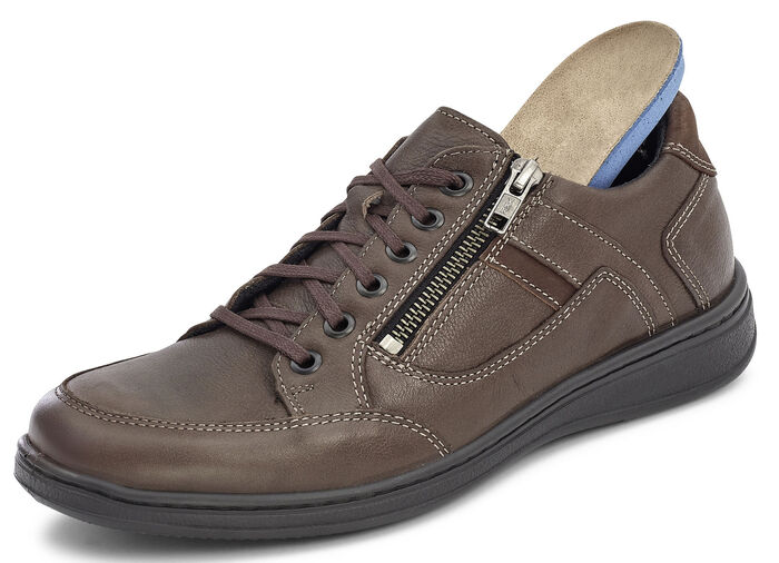 GINO GALANTE, sportliche Herren-Schnürhschuhe, mit herausnehmbarem Fussbett MARONE