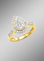 Tropfenf&ouml;rmiger Damenring mit Brillanten 