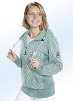 Sweatjacke mit Ankermotiven JADEGRÜN-WEISS
