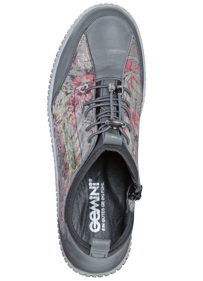 Gemini Bootie mit effektvollen Steppn&auml;hten GRAU-BUNT