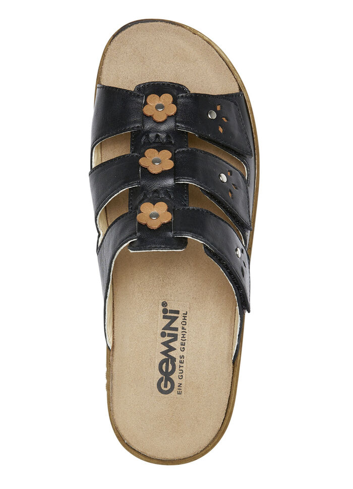 Gemini Pantolette mit verstellbaren Klettspangen SCHWARZ