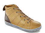 Gemini Schnür-Stiefelette aus schattiertem Leder GELB-BRAUN