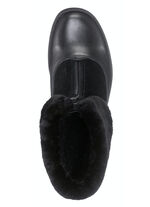 Stiefeletten mit flauschigem Lammfellkragen SCHWARZ