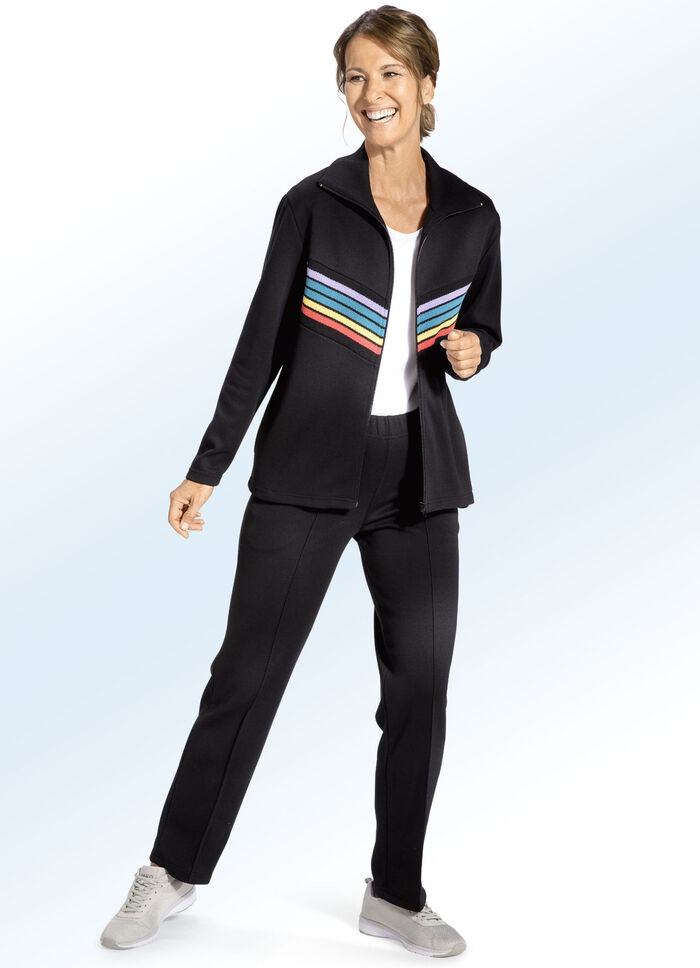 «Plantier»-Freizeitanzug mit Strickeinsätzen 