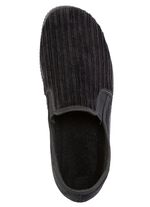 Hausschuh aus Cord-Textilmaterial SCHWARZ