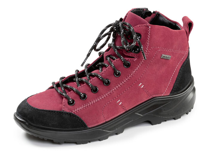 Sportliche Damen-Boots, Weite K, mit herausnehmbarem Fussbett ROT