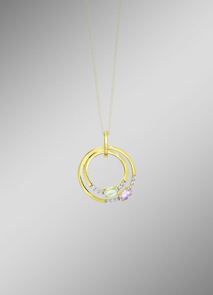 Attraktiver Blickfang: Anhänger mit synth. Zirkonia und Glassteinen 