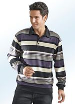 Poloshirt in 3 Farben AUBERGINE-SCHWARZ-GRAU-BEIGE