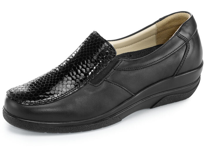 Gemini Slipper mit exotischer Reptilprägung SCHWARZ