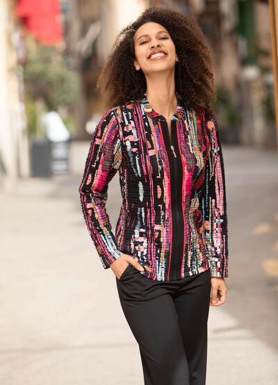 Blusenjacke mit Eingriffstaschen 