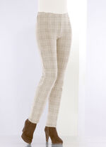 Hose mit Glencheck-Dessinierung CAMEL-ECRU