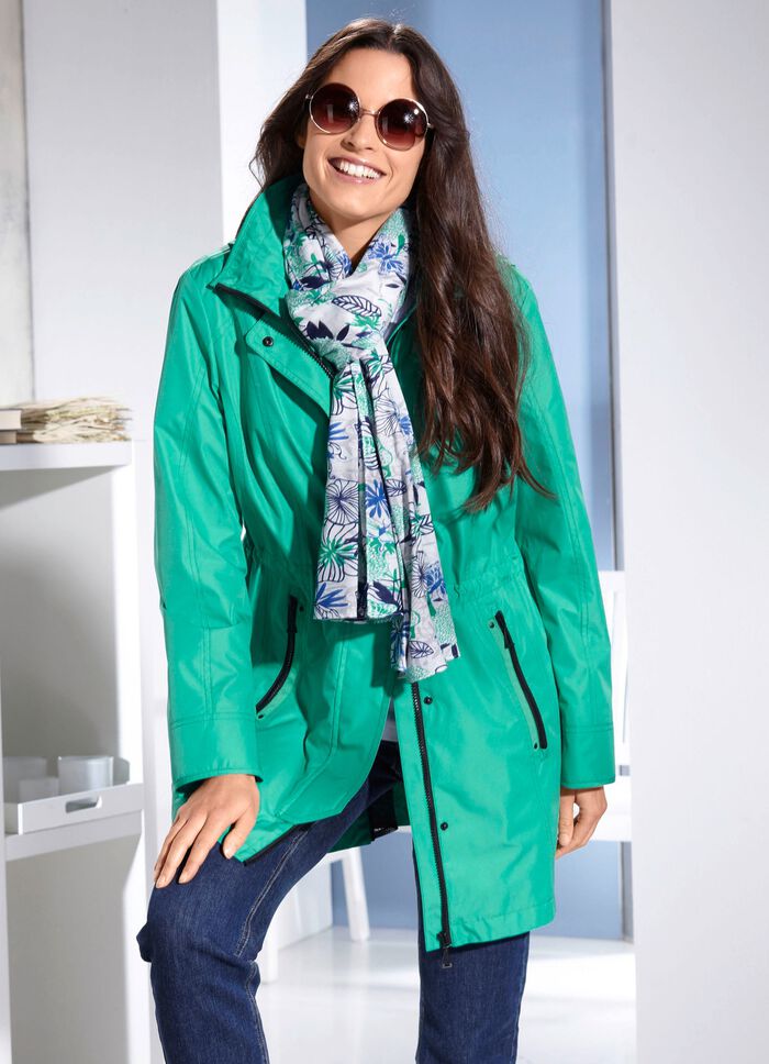 Funktionsjacke mit abnehmbarer Kapuze SMARAGDGR&Uuml;N