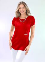 Shirt mit dekorativer Zierapplikation in 3 Farben ROT