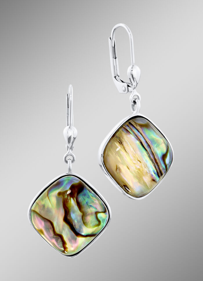 Ohrringe mit Kristall-Abalone