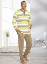 Schlafanzug mit Knopfleiste und Bündchenabschlüssen 