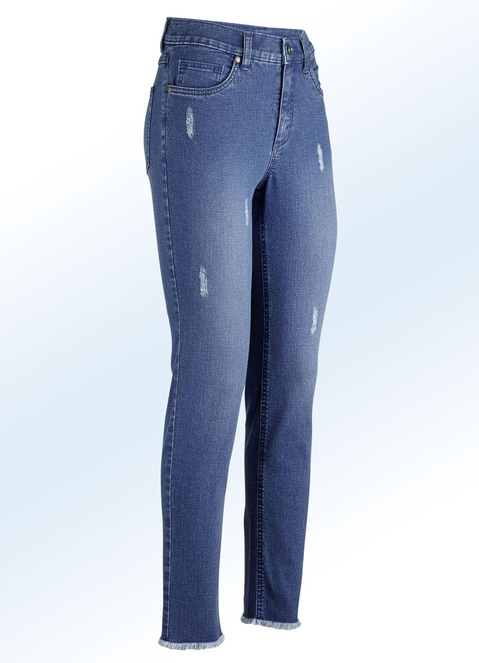 Knöchellange Jeans in 5-Pocket-Form JEANSBLAU