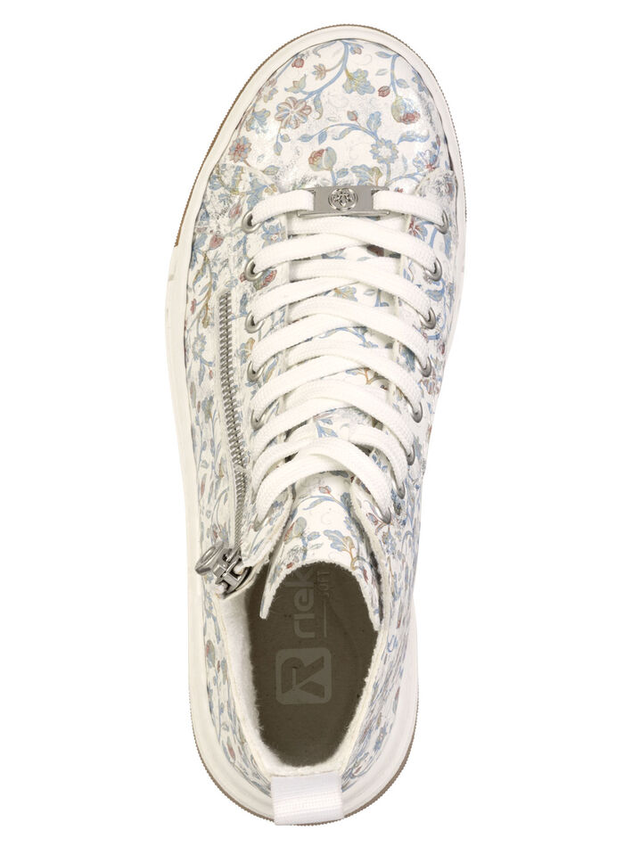 Rieker, modische Damen-Boots, Weite G, mit herausnehmbarem Fussbett WEISS-BUNT