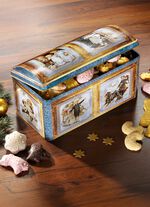 Metall-Truhe mit Weihnachtsgeb&auml;ck 