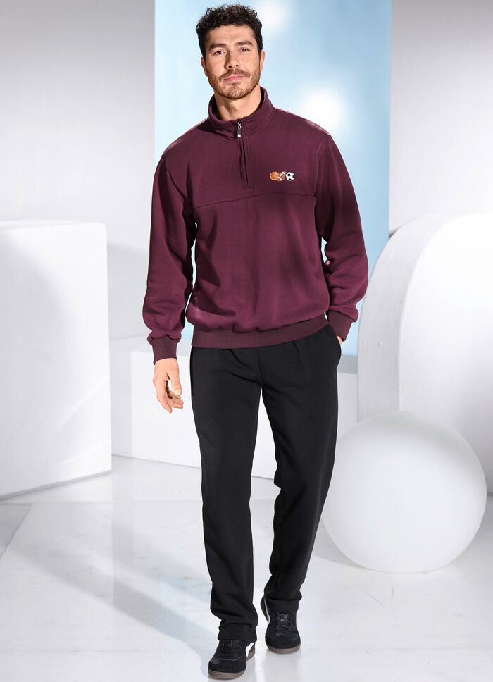 Freizeitset mit kurzem Reissverschluss BORDEAUX-SCHWARZ