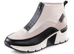 Rieker, stylische Damen-Boots, Weite G, mit Reissverschluss ECRU-SCHWARZ