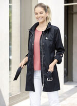 Longjacke mit Gürtel in Trench-Optik 