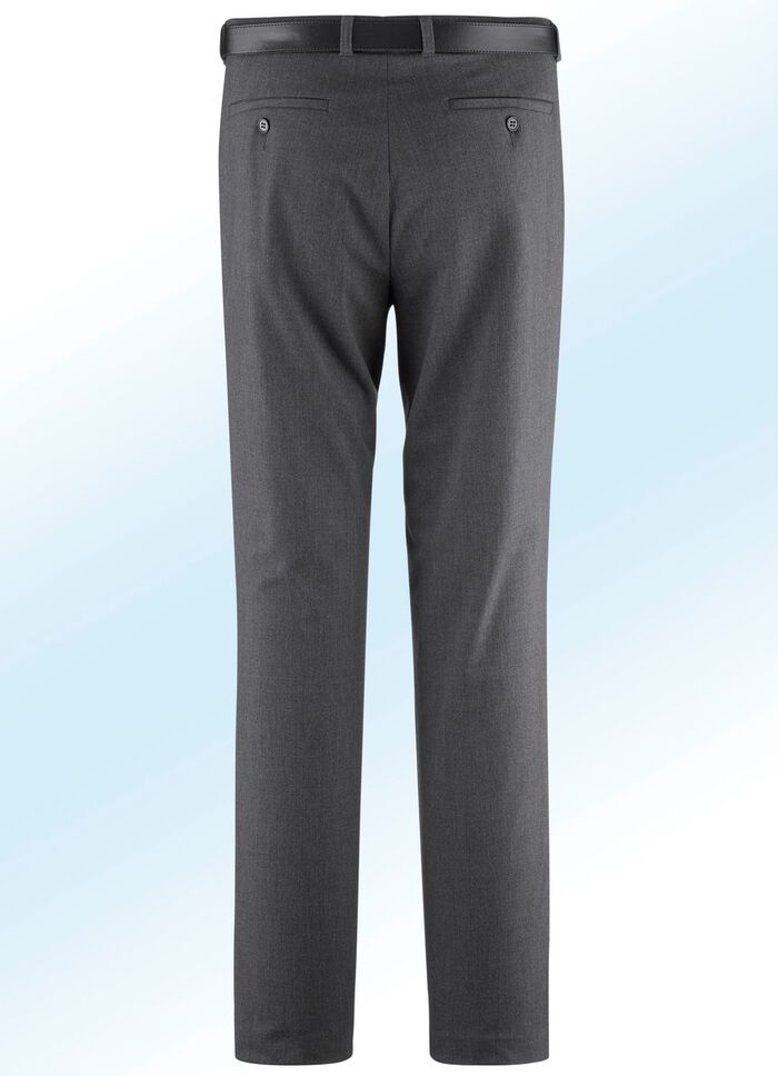 &laquo;Klaus-Modelle&raquo;-Hose mit G&uuml;rtel in 5 Farben DUNKELGRAU MELIERT