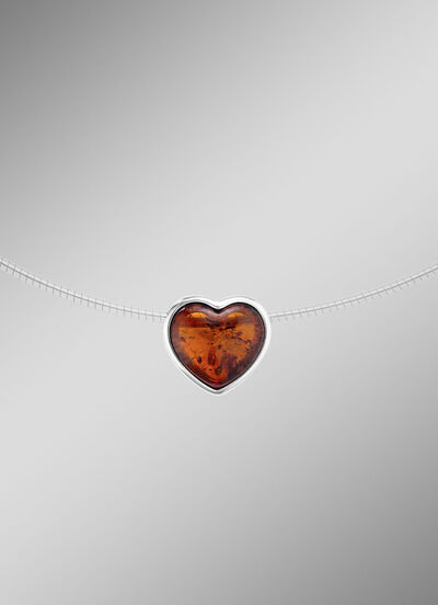 Herz-Anhänger mit Bernstein 