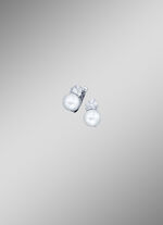 Ohrringe mit S&uuml;sswasser-Zuchtperlen und synth. Zirkonia 