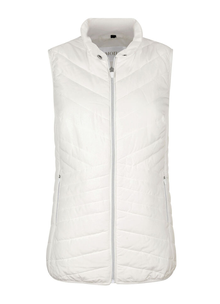 Steppweste mit Kontrastpaspelierung WEISS