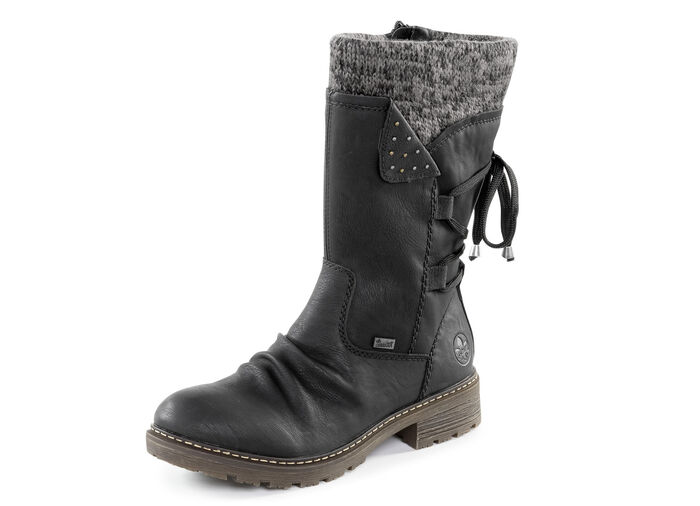Rieker Stiefel in Knitteroptik SCHWARZ-GRAU